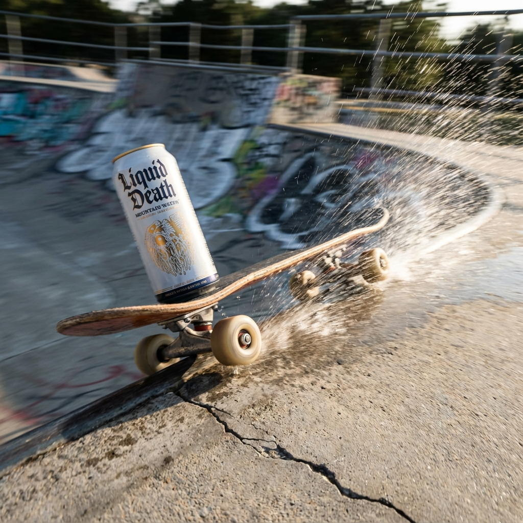 Liquid Death Skateboard Concept